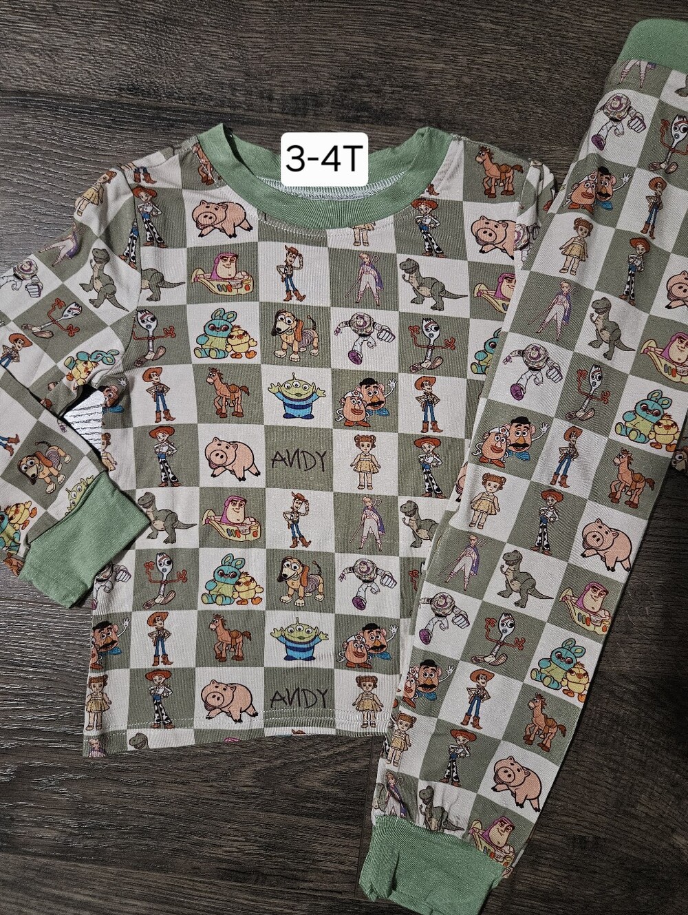 Jump Color 3-4T Disney Pixar Toy Story 2 Piece Bamboo Pajama